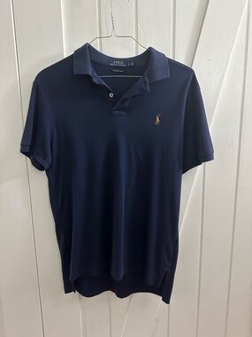 Polo by Ralph Lauren Men’s Navy Pima Cotton Polo Short Sleeve Shirt - Size L